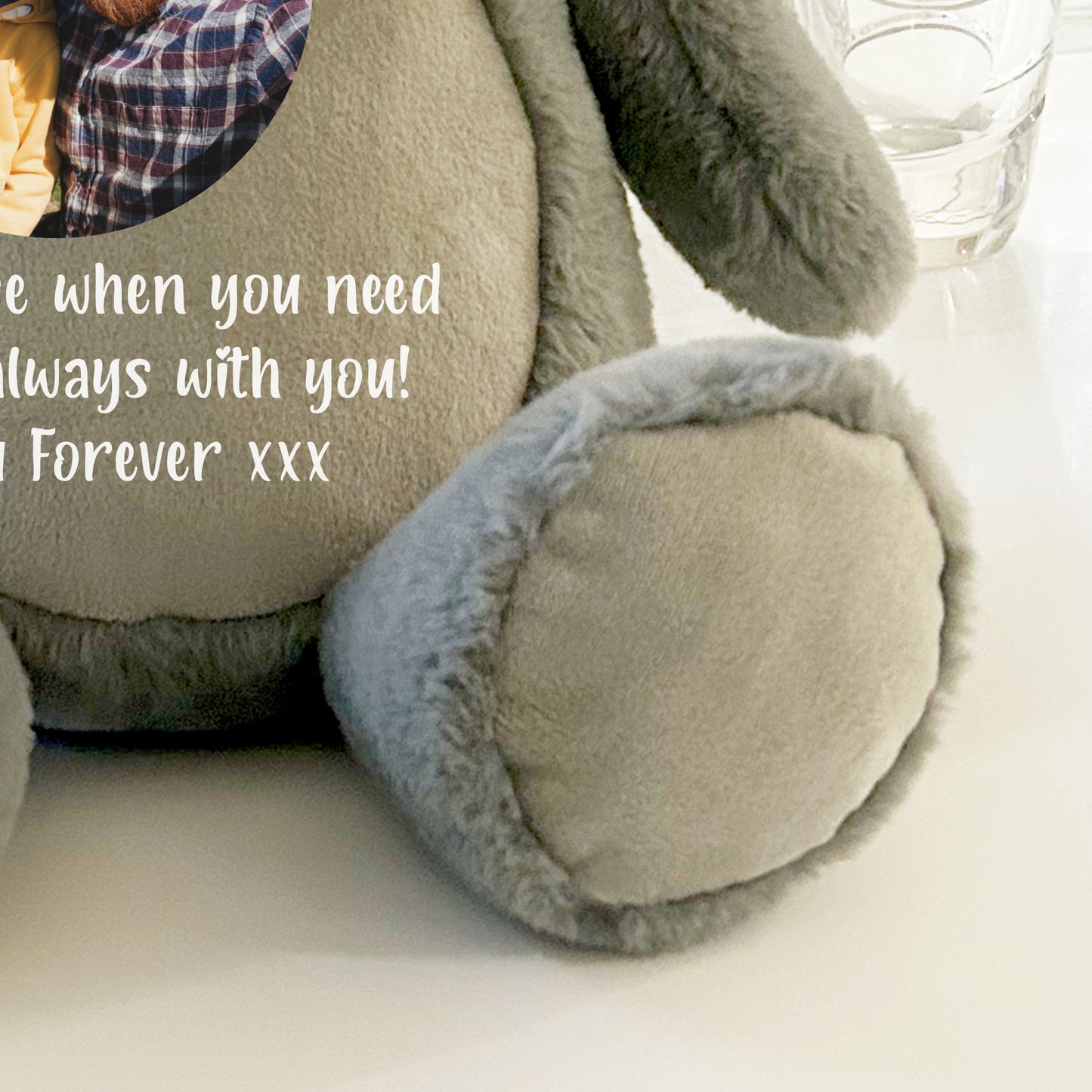Personalised Photo Comfort Keepsake Bear - Grey