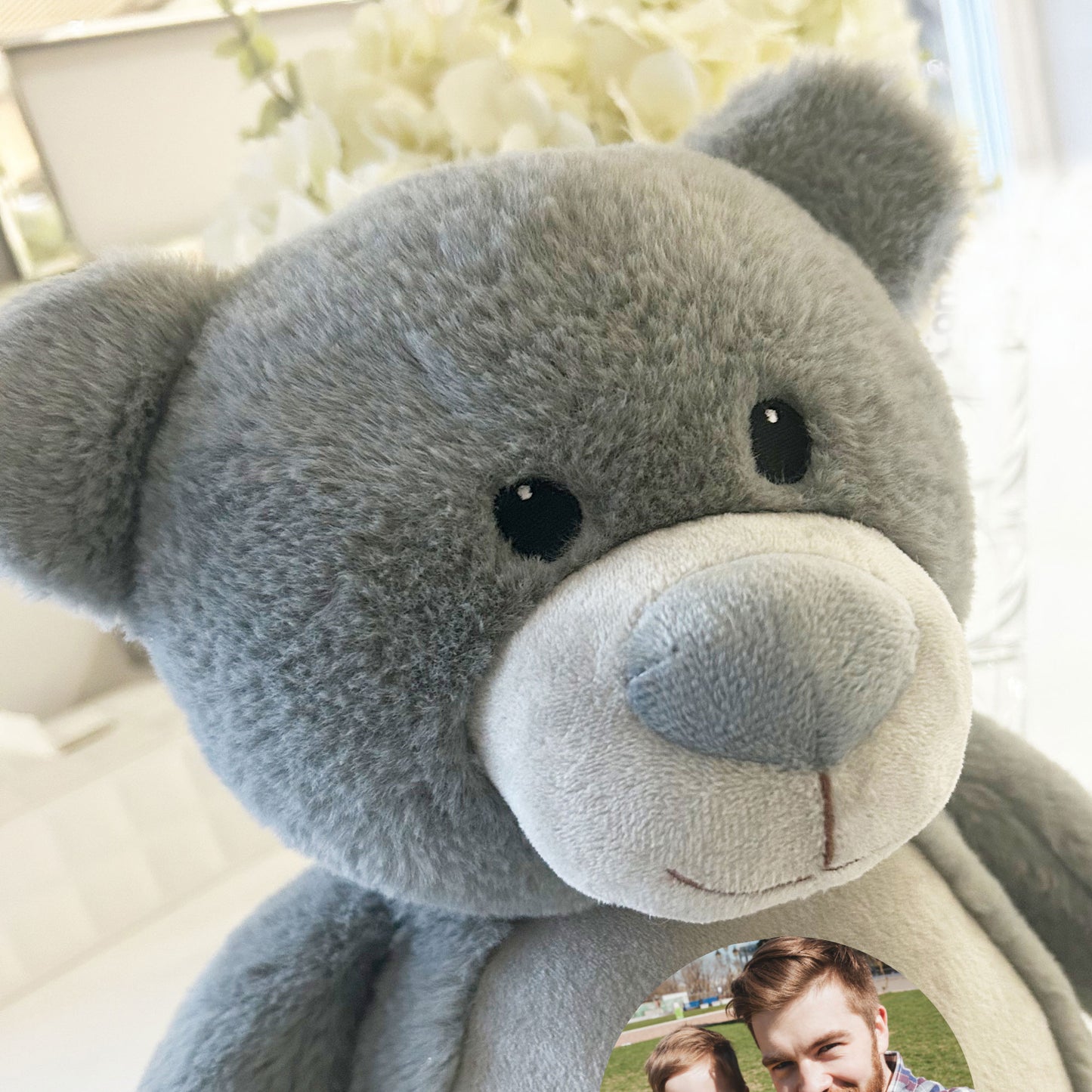 Personalised Photo Comfort Keepsake Bear - Grey