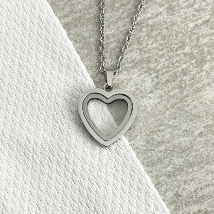 Heart Window Cremation Ashes Urn Necklace