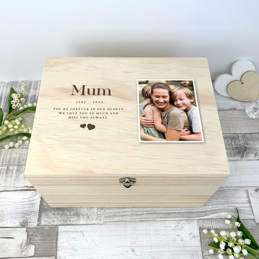 Personalised Memorial Photo Keepsake Box - 5 Sizes