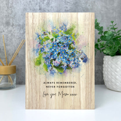 Personalised Forget-Me-Not Giant Wooden Block (21cm x 15cm)