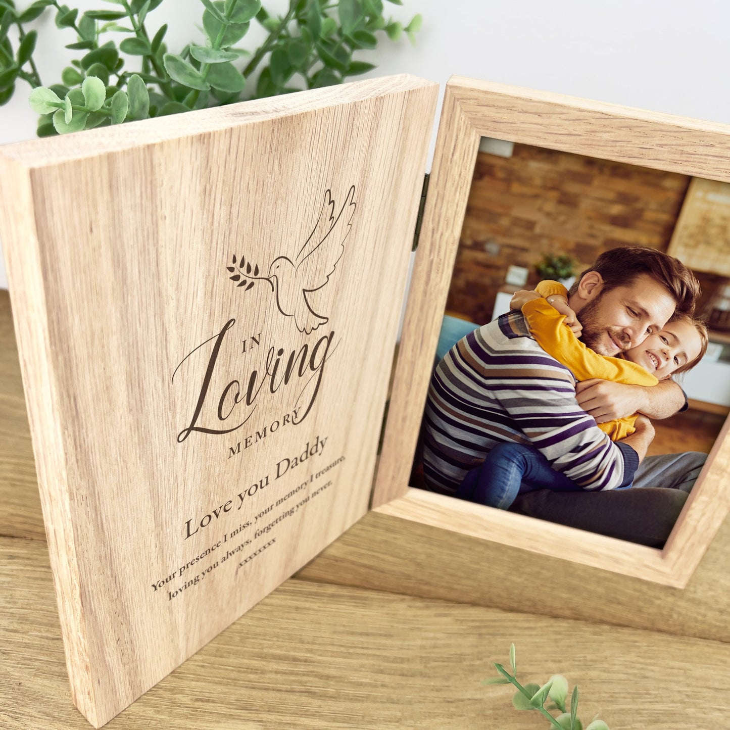 Personalised In Loving Memory Dove Memorial Book Photo Frame