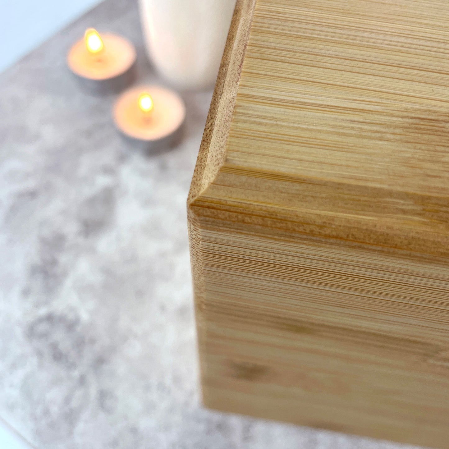 Personalised Bamboo Urn For Cremation Ashes - Modern Script Design