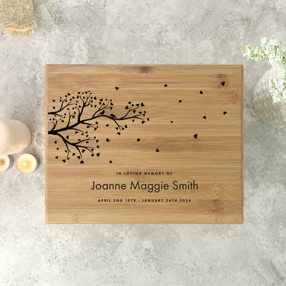 Personalised Bamboo Urn For Cremation Ashes - Branch of Love Design