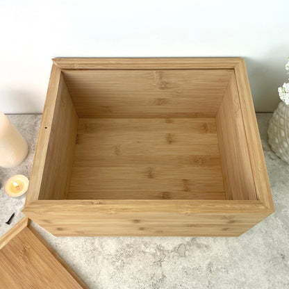 Personalised Bamboo Urn For Cremation Ashes - Modern Script Design