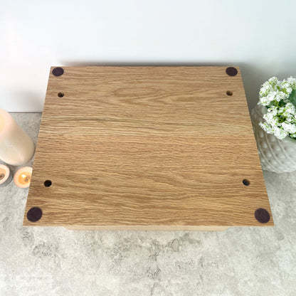 Personalised Oak Photo Urn For Cremation Ashes - Name & Icon Design