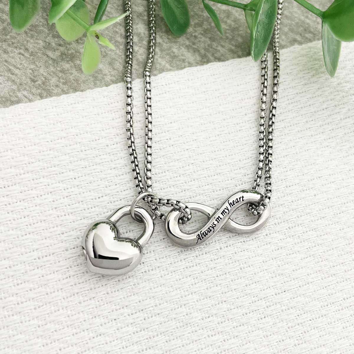 Infinity Always In My Heart Cremation Ashes Urn Necklace