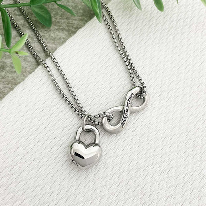 Infinity Always In My Heart Cremation Ashes Urn Necklace