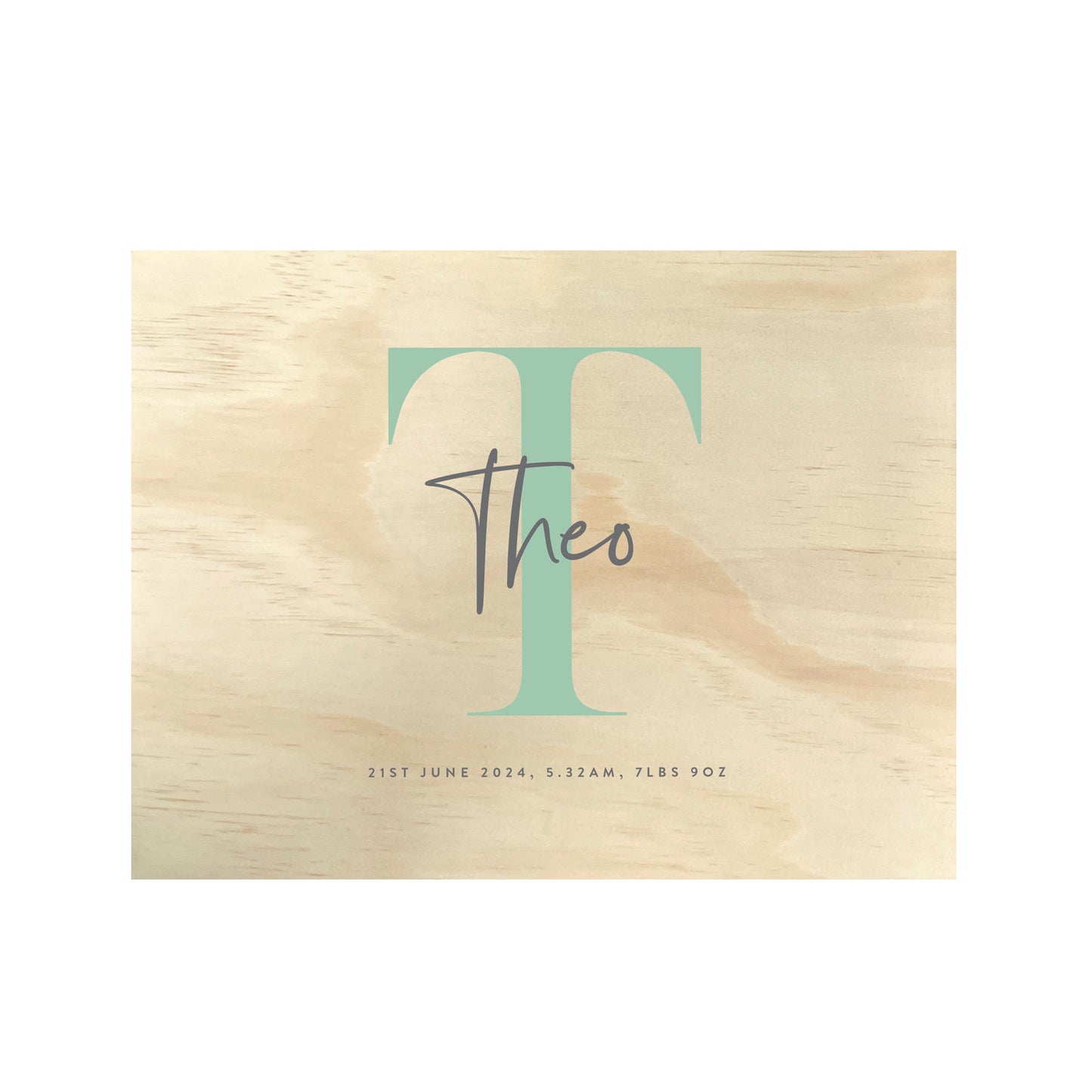 Personalised Name & Initial New Baby Keepsake Box Various Colours - 5 Sizes (16cm | 20cm | 26cm | 30cm | 36cm)