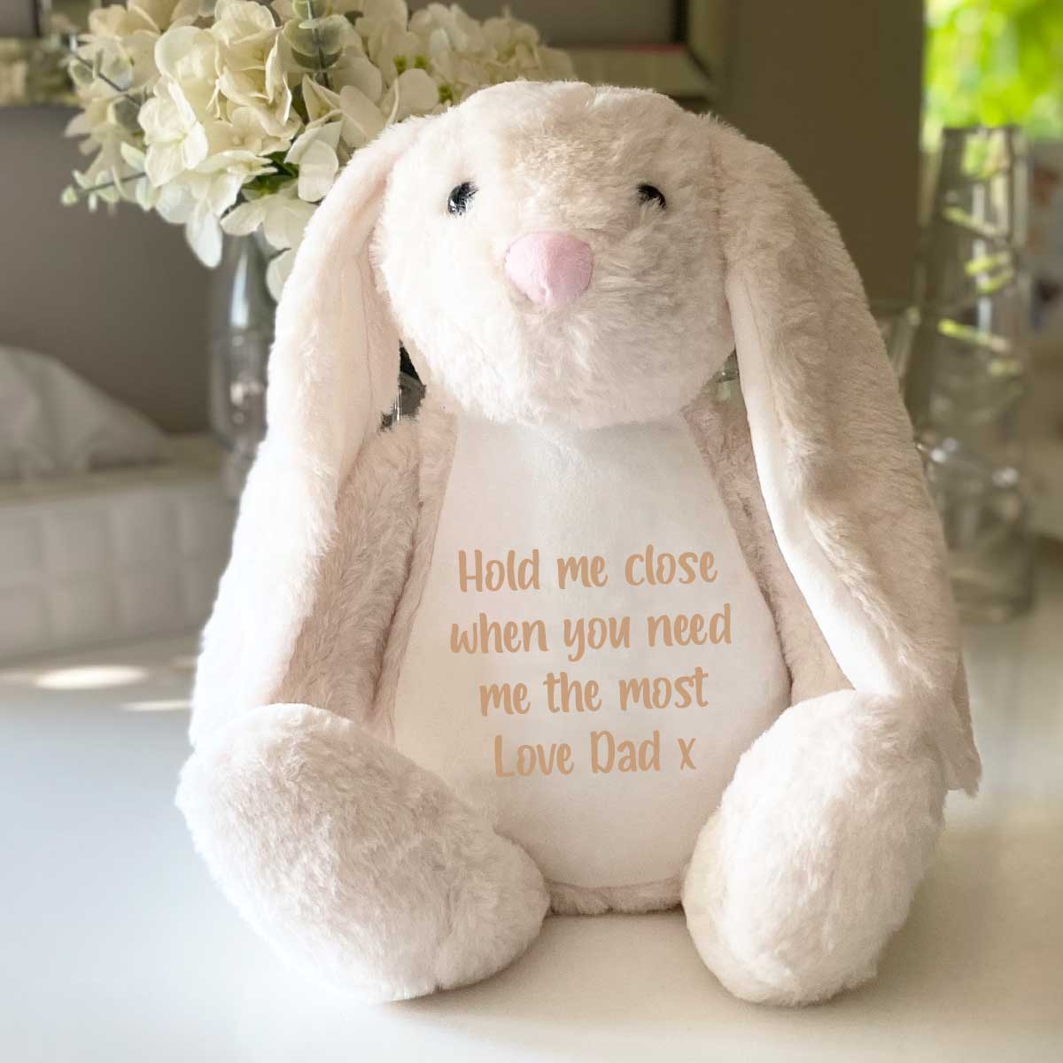 Personalised Ashes Keepsake Memory Bunny - Cream