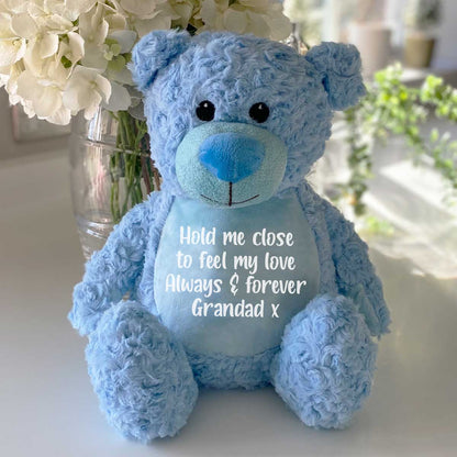 Personalised Message 'Comfort Bear' - Grey, Pink, Blue or Cream