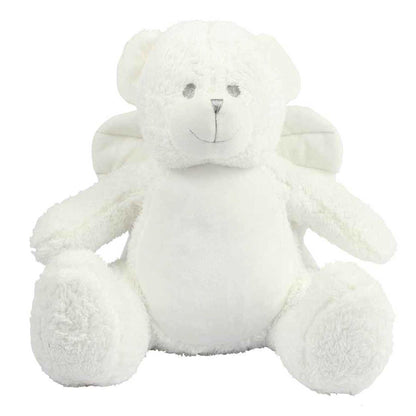 Personalised Angel Wings Ashes Keepsake Memory Bear - White