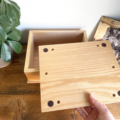 Personalised Cross Deluxe Solid Oak Adult Cremation Urn For Ashes