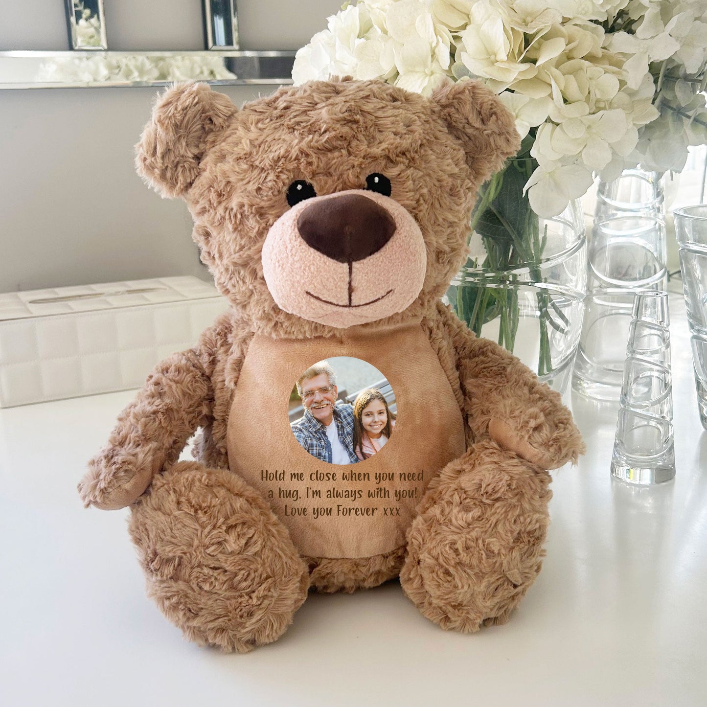 Personalised Photo Comfort Keepsake Bear - Light Brown