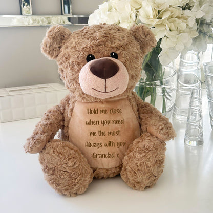 Personalised Comfort Keepsake Memory Bear - Light Brown