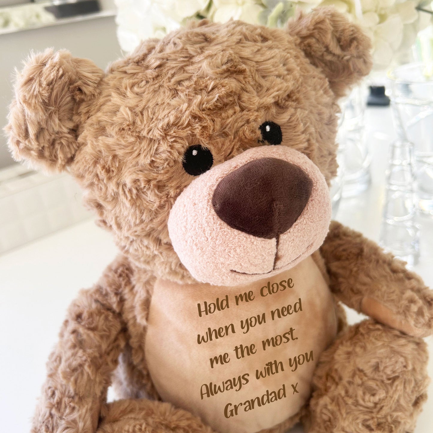 Personalised Comfort Keepsake Memory Bear - Light Brown