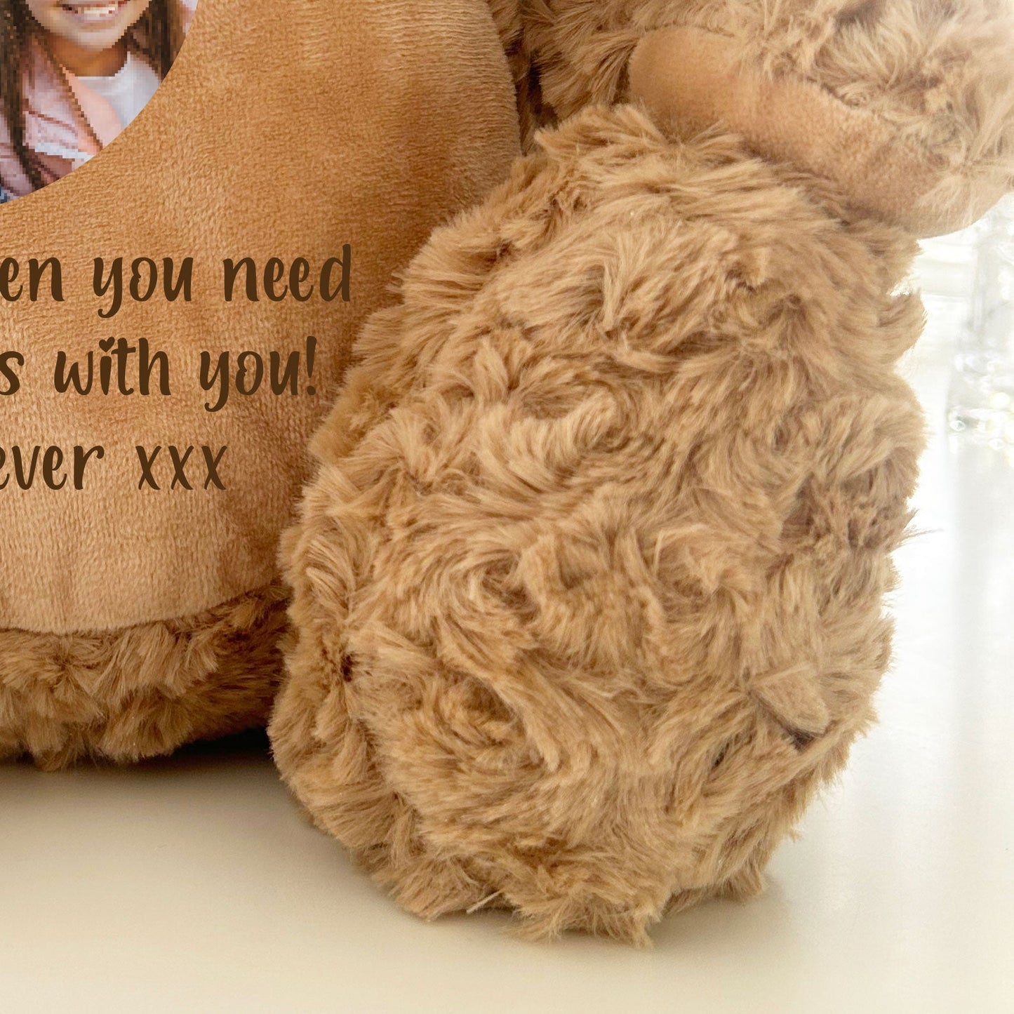 Personalised Photo Comfort Keepsake Bear - Light Brown