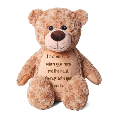 Personalised Comfort Keepsake Memory Bear - Light Brown