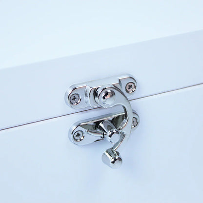 Personalised Name & Initial New Baby White Wooden Keepsake Memory Box - 3 Sizes (22cm | 27cm | 30cm)