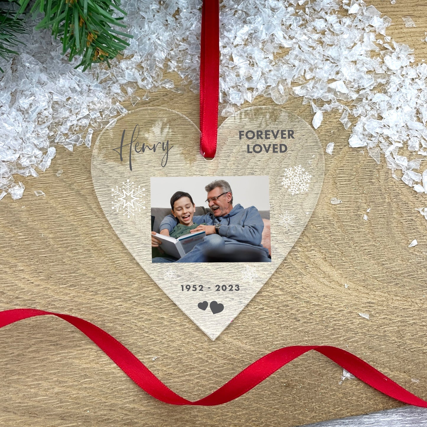 Personalised Memorial Photo Acrylic Hanging Decoration - Various Shapes