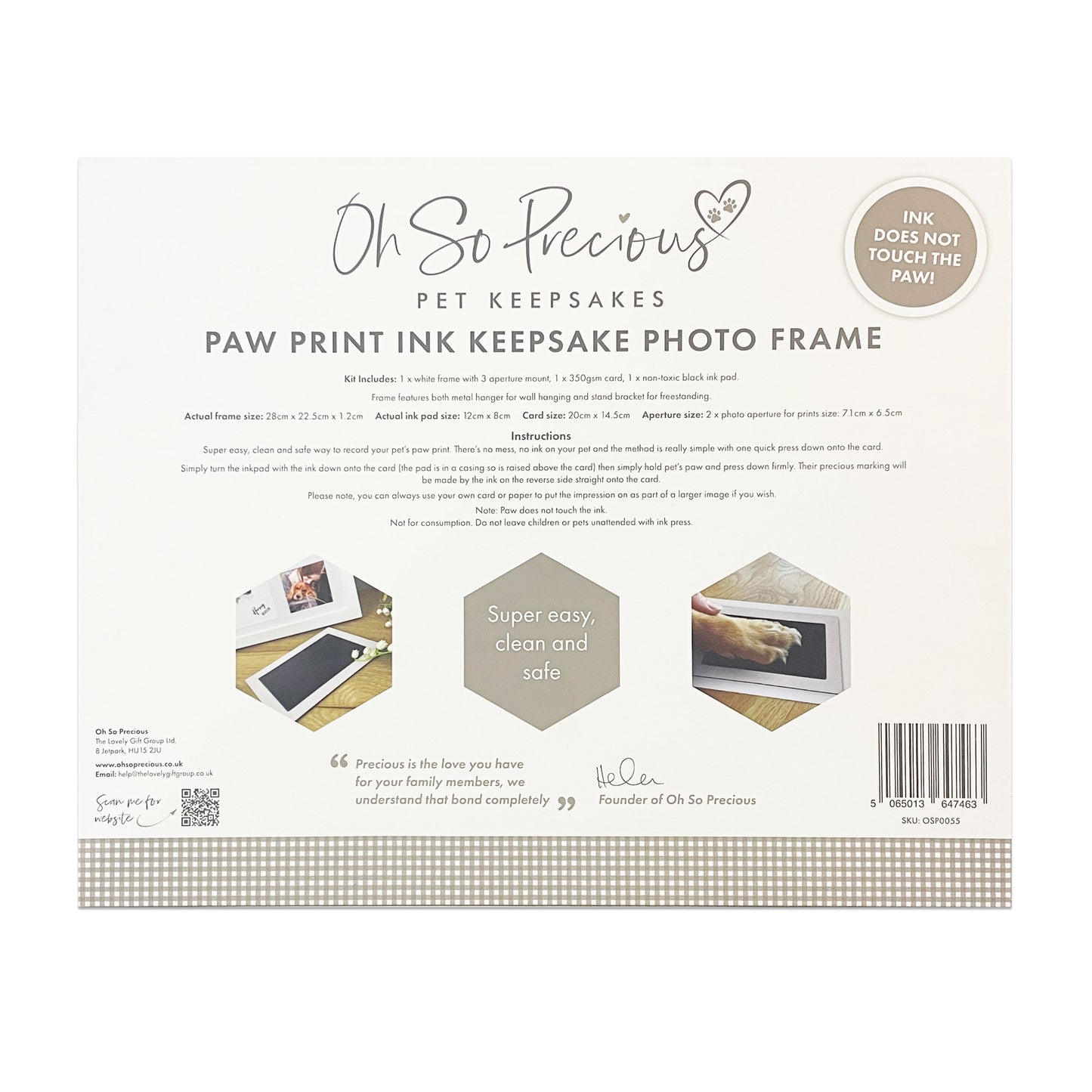 Paw Print Ink Keepsake Photo Frame Kit