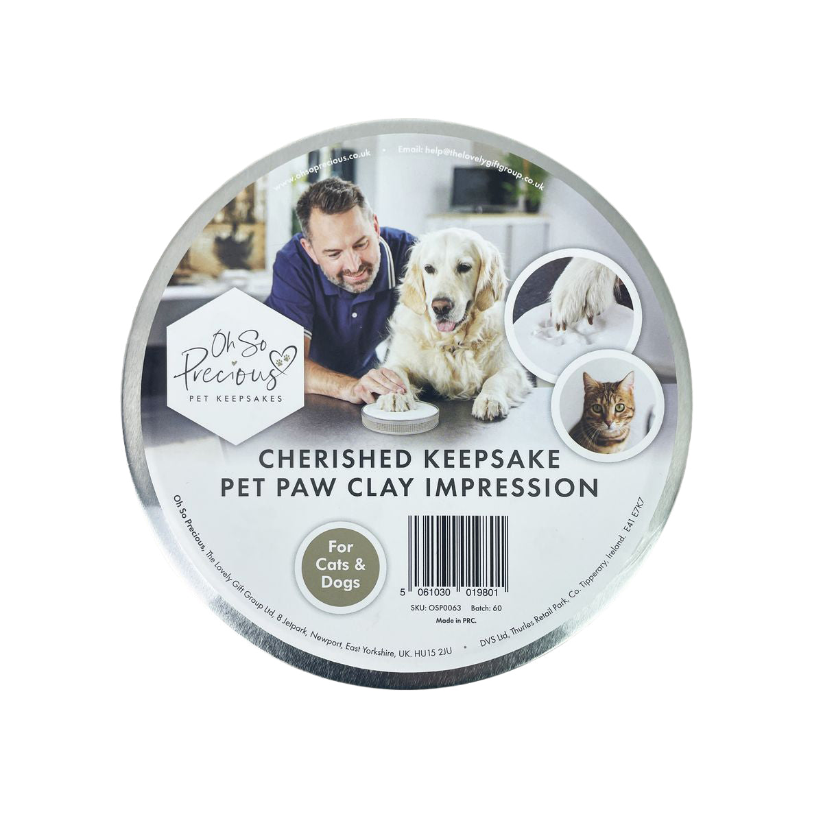 Pet Paw Print Clay Impression Tin