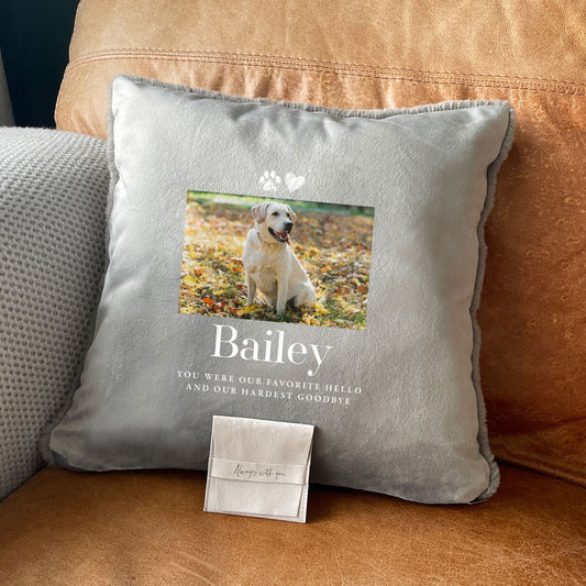 Personalised One Photo Pet Memorial Ashes Cuddle Cushion