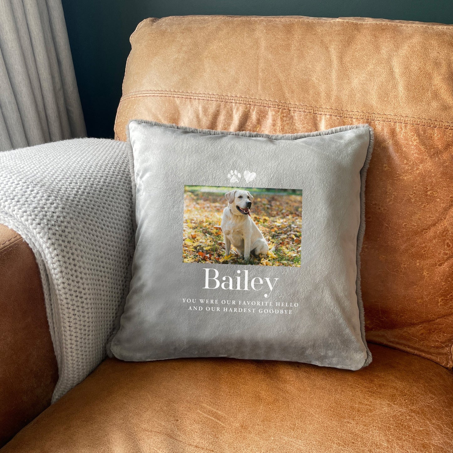 Personalised One Photo Pet Memorial Ashes Cuddle Cushion