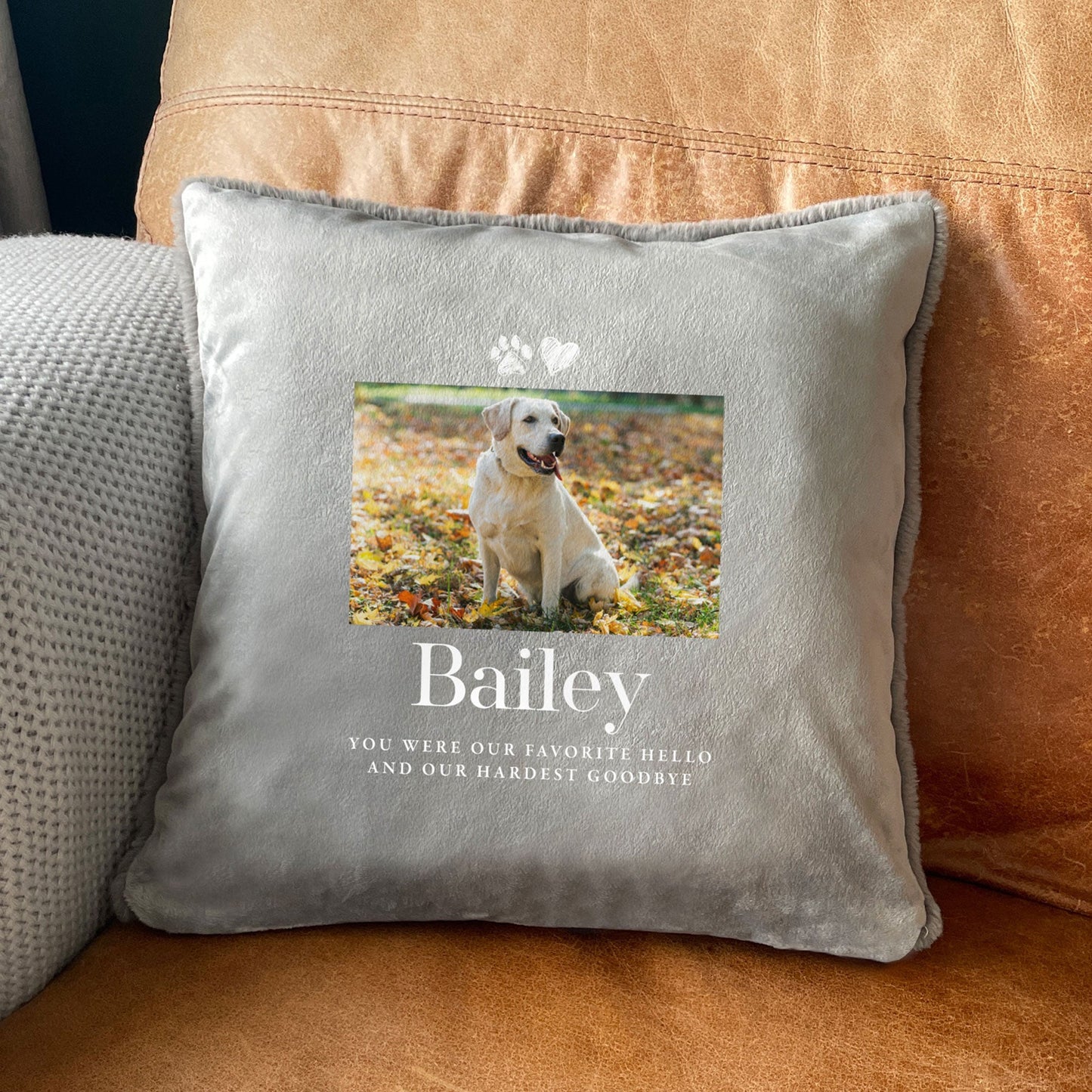 Personalised One Photo Pet Memorial Ashes Cuddle Cushion