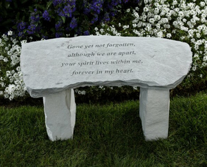 Memorial Stone Bench. Inscribed sentimental verse.