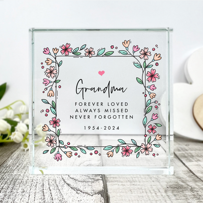 Personalised Any Message Flowers Crystal Token