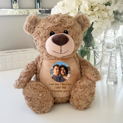 Personalised Photo Comfort Keepsake Bear - Light Brown