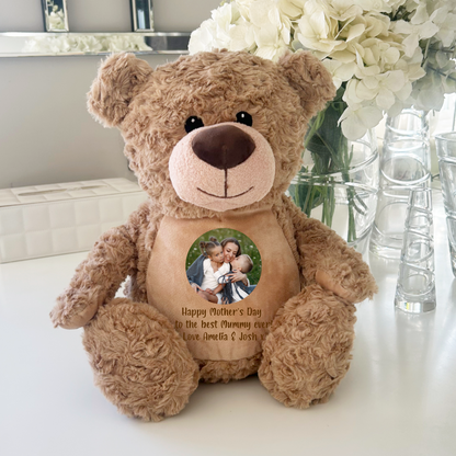 Personalised Photo Comfort Keepsake Bear - Light Brown