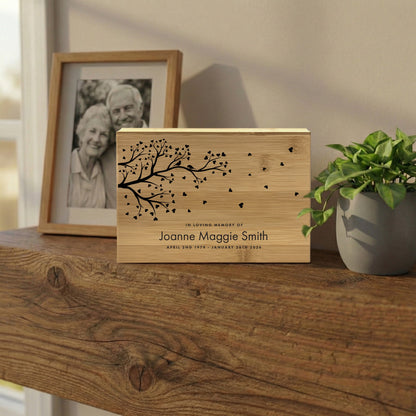 Personalised Bamboo Urn For Cremation Ashes - Branch of Love Design