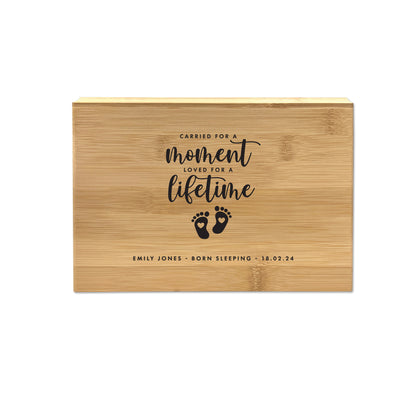 Personalised Bamboo Urn For Cremation Ashes - Angel Baby Design