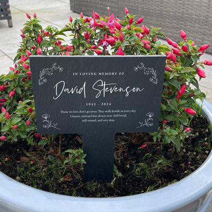 Personalised Large Wreath Memorial Slate Plant Marker