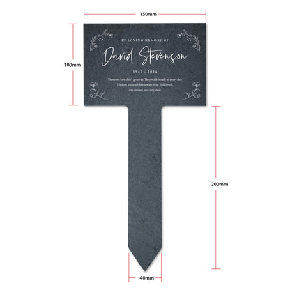 Personalised Large Wreath Memorial Slate Plant Marker