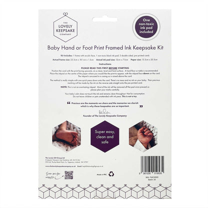 Baby Hand or Foot Print Framed Ink Keepsake Kit - 2 Designs