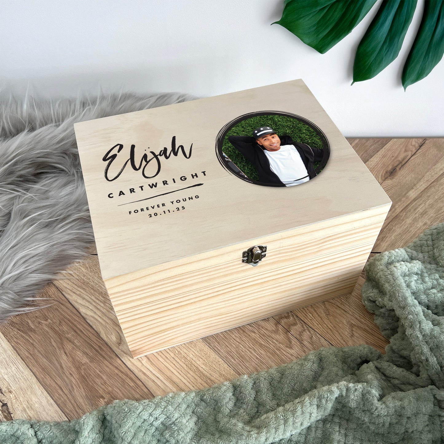 Personalised Modern Any Occasion Circle Photo Memory Box - 5 Sizes