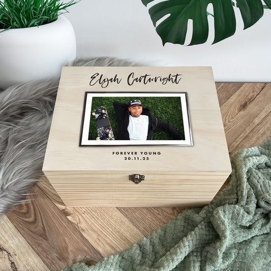 Personalised Modern Any Occasion Landscape Photo Memory Box - 5 Sizes