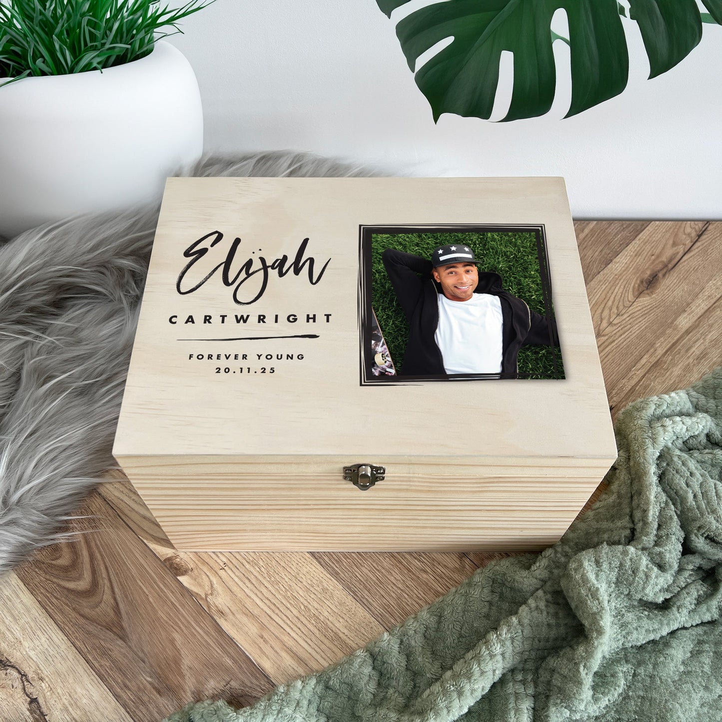 Personalised Modern Any Occasion Square Photo Memory Box - 5 Sizes