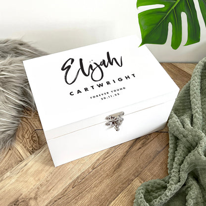 Personalised Modern Any Occasion White Memory Box - 3 Sizes
