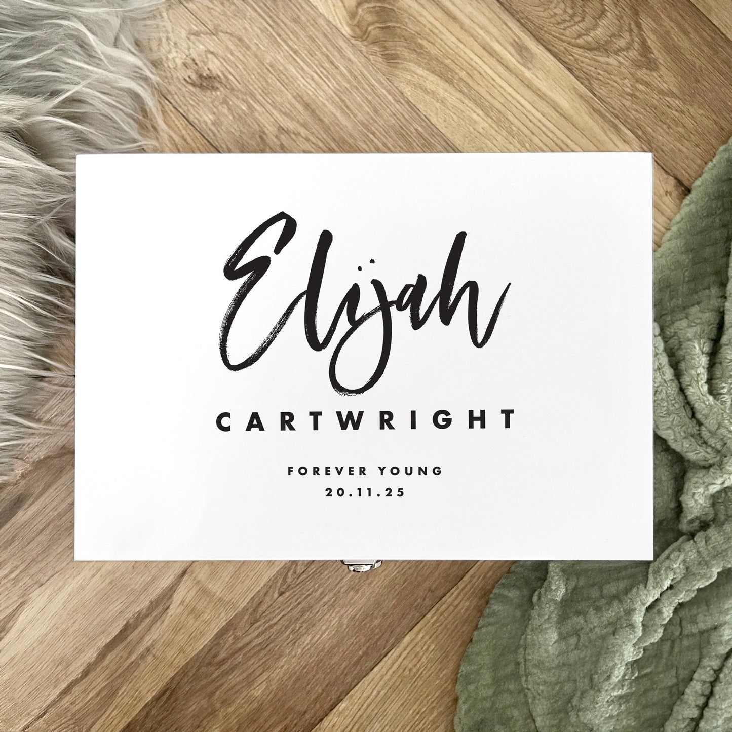 Personalised Modern Any Occasion White Memory Box - 3 Sizes