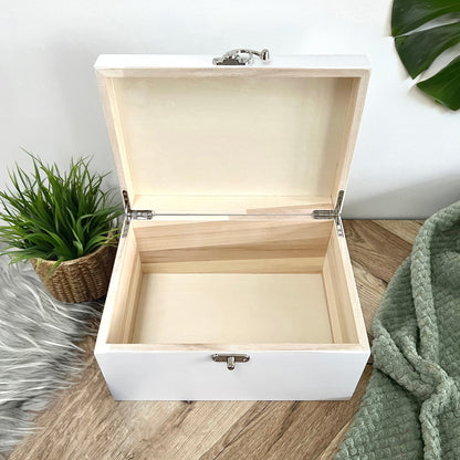 Personalised Modern Any Occasion White Memory Box - 3 Sizes