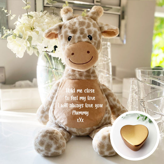 Personalised Ashes Keepsake Memory Giraffe